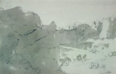 Ein Steinbruch für Mühlsteine in Derbyshire, 1801