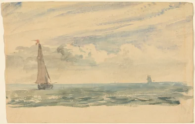 Seelandschaft mit zwei Segelbooten