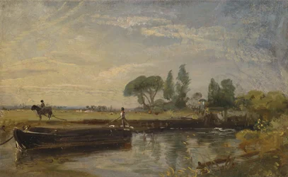 Barke unterhalb der Flatford-Schleuse