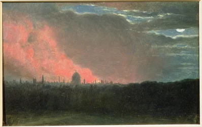Feuer in London, gesehen von Hampstead