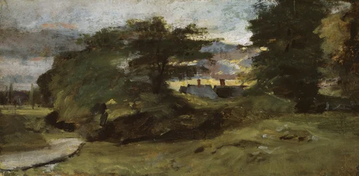 Landschaft mit Hütten, 1809-10