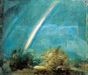 Landschaft mit einem doppelten Regenbogen