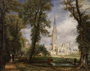 Die Kathedrale von Salisbury vom Garten des Bischofs aus