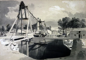 Großer Lüftungsschacht und Förderturm, Kilsby Tunnel, 15. Juli 1837