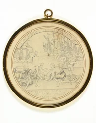Entwurf für eine Medaille zur Erinnerung an die Gründung der South Sea Company