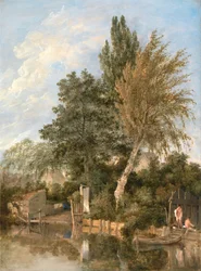 Jungen baden im Fluss Wensum, Norwich