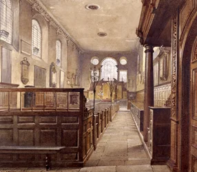 Innenansicht von St. Olave Jewry, London, 1887