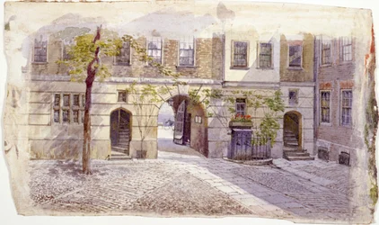 Blick vom Eingang des Staple Inn, London, 1882