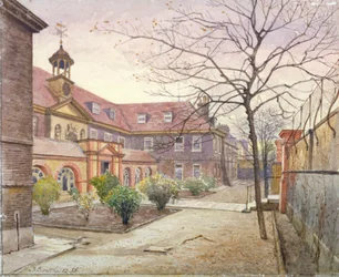 Ansicht des Grey Coat Hospital, Greycoat Place, Westminster, London