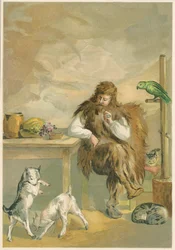 Szene aus Robinson Crusoe von Daniel Defoe, 1892