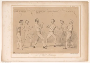 Karikatur mit Lord Bentinck und Lord Lyndhurst in einem Boxkampf