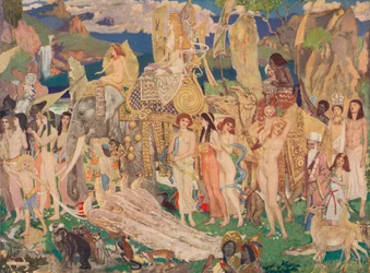 Elfenbein, Affen und Pfauen Die Königin von Saba, um 1909