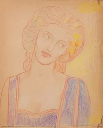 Ohne Titel [Mittelalterliche weibliche Figur]