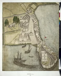 Cotton MSS Augustus I ii 41 Plan von Carrickfergus (Co. Antrim) 1612
