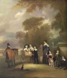 Der Reverend und Mrs. Henry Palmer mit ihren sechs jüngeren Kindern in Withcote Hall, in der Nähe von Oakham, Leicestershire