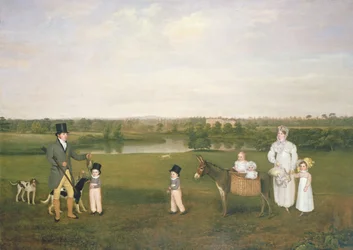 William Hetton Cooke mit seiner Frau und seinen Kindern in Worleston Rookery, Chester
