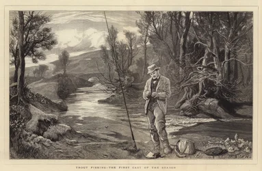 Forellenfischen, der erste Wurf der Saison