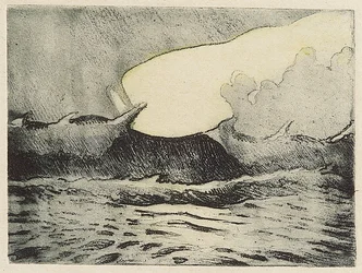 Meereslandschaft - sehr raues graues Meer, 20. Jahrhundert