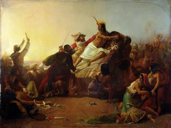 Pizarro ergreift den Inka von Peru, 1846