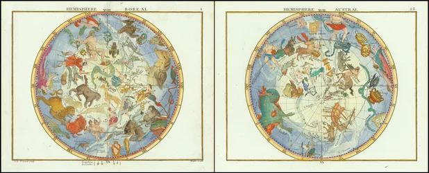 1776 - John Flamsteed - Südliche und Nördliche Hemisphäre