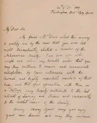 Ein Brief von John Flaxman, 24. Dezember 1819