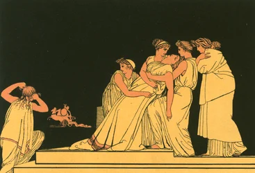 Andromache ohnmächtig an der Mauer