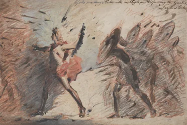 Apollo führt Hector mit seinem Aegis und zerstreut die Griechen, Fuselis Vorlesungen