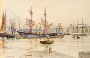 Dundee Docks mit Walfangschiffen