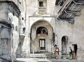 Der Eingang zur Moschee, aus 