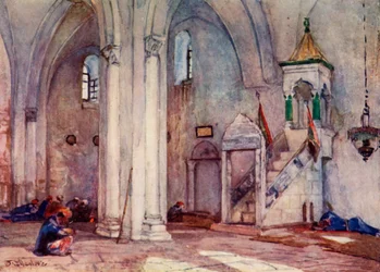 Innenansicht der Moschee in Samaria, 1902