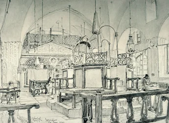 Spanische Synagoge in Jerusalem - Innenansicht, 1902