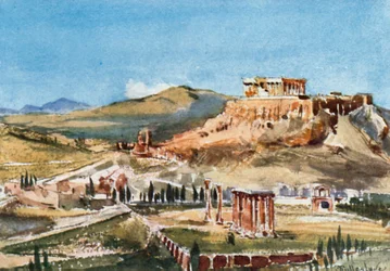 Die Akropolis und der Tempel des Olympischen Zeus vom Hügel Ardettos