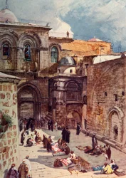 Der Vorhof der Grabeskirche, 1902.