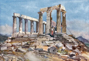 Der Tempel der Athena in Sunium von Norden