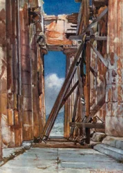 Das westliche Portikus des Parthenon von Süden