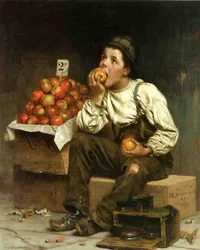 Ein Junge isst Äpfel, 1878