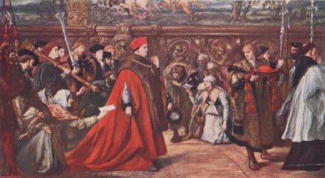 Kardinal Wolsey geht in Prozession zur Westminster Hall 1515