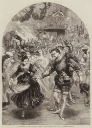 Weihnachten in der baronialen Halle in alten Zeiten