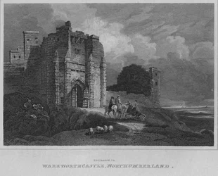 Eingang zur Burg Warkworth, Northumberland, 1814