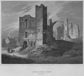 Lindisfarne Abbey. Westfront, 1814