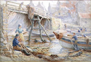 Netze flicken, Staithes