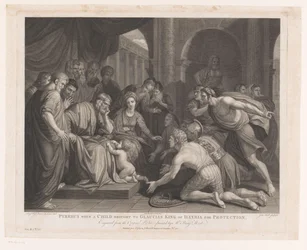 Pyrrhus als Kind zu König Glaucias gebracht zum Schutz