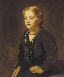 Porträt von Lewin Edward Cadogan, sitzend, Dreiviertelfigur, in einem Matrosenanzug