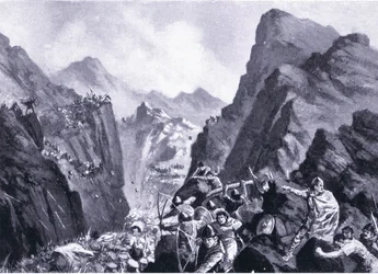 Vernichtung der griechischen Armee, Illustration aus Hutchinson