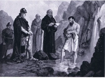 Taufe von Boris I., Illustration aus Hutchinson