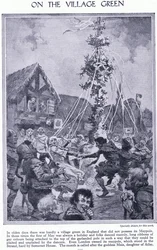 Auf dem Dorfplatz. Tanz um den Maibaum