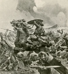 Römer kämpfen gegen Hannibals Armee