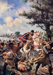 Die Schlacht von Bouvines, 1214, Illustration aus 