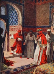 Der letzte Rat von Boabdil in der Alhambra