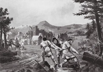 Wallachische Bergleute gründen eine Stadt, neuntes Jahrhundert